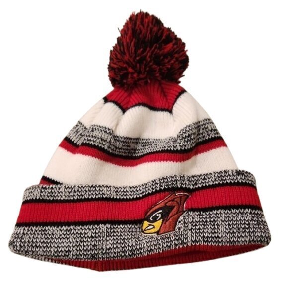 Striped Beanie With Pom Pom